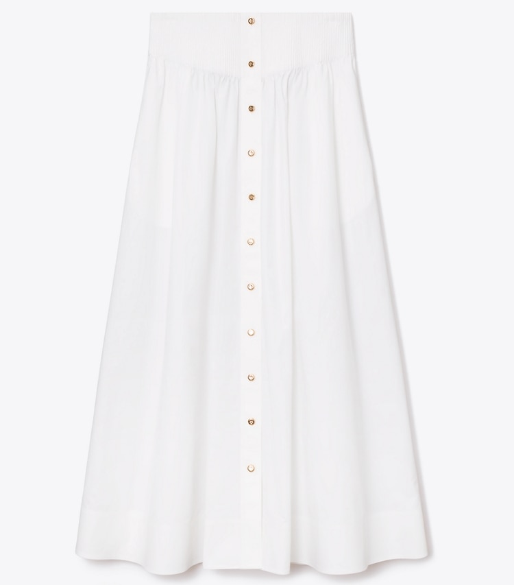 Tory Burch designer bottoms Poplin Skirt in White front