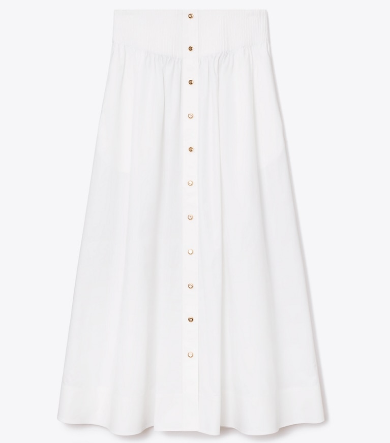Tory Burch designer bottoms Poplin Skirt in White front