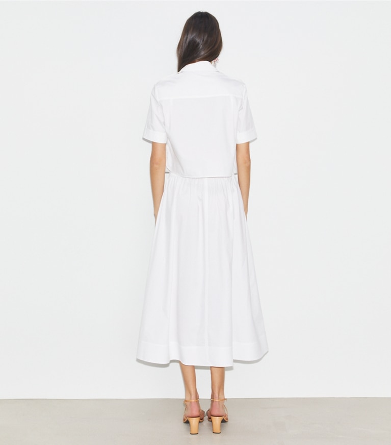 Tory Burch designer bottoms Poplin Skirt in White front