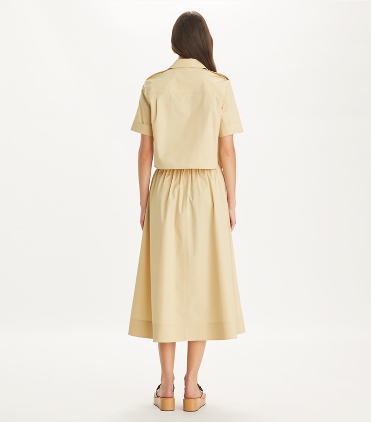 Tory Burch designer ボトムス ポプリン スカート in Soapstone on model back
