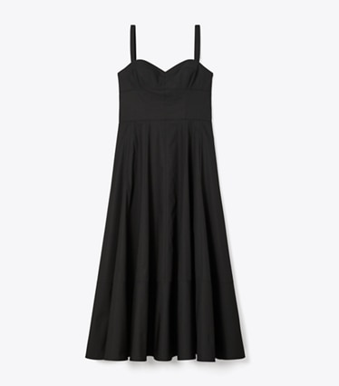 Tory Burch designer dresses Poplin Sundress in Black front