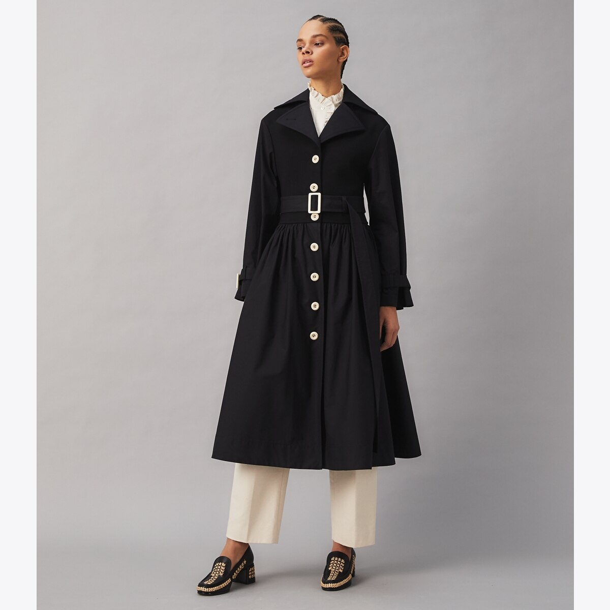 TORY BURCH 黒 ウールコート ロング丈 サイズ2 美品