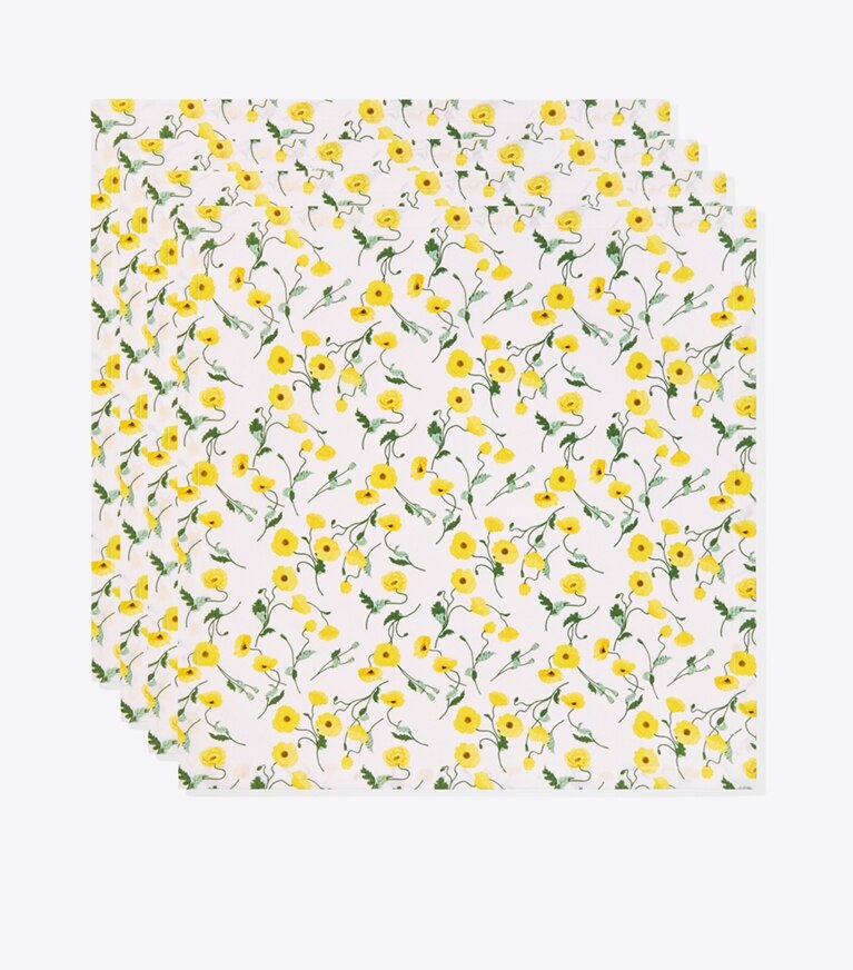 Tory Burch designer linens Poppy Dinner Napkin, Set of 4 in Multi front