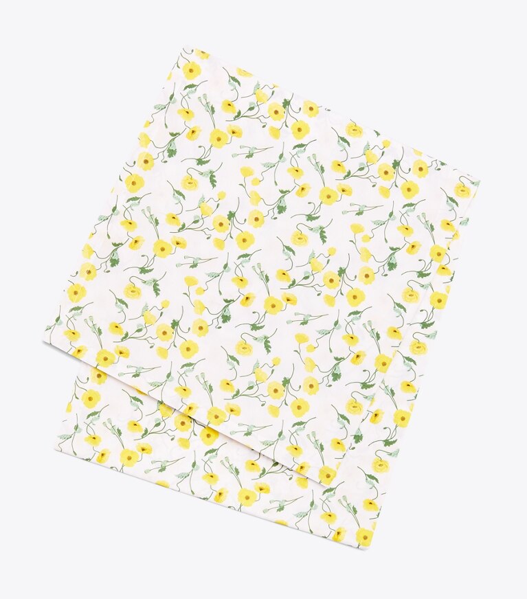 Tory Burch designer linens Poppy Oblong Tablecloth, 126" X 70"   in Multi front
