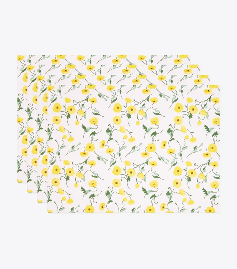 Tory Burch designer linens Poppy Placemat, Set of 4 in Multi front