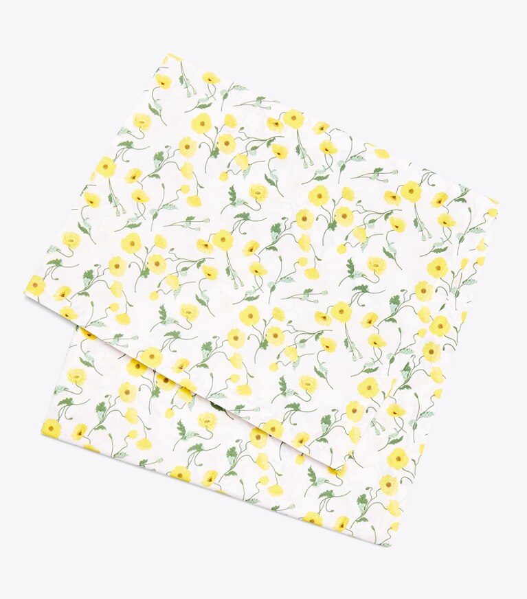 Tory Burch designer linens Poppy Square Tablecloth 70" x 70" in Multi front