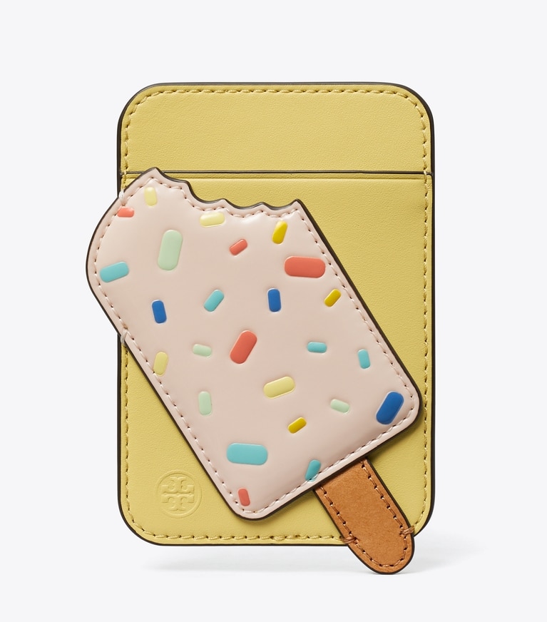 Tory Burch designer tech accessories Popsicle Card Pocket in Vintage Lemon phone