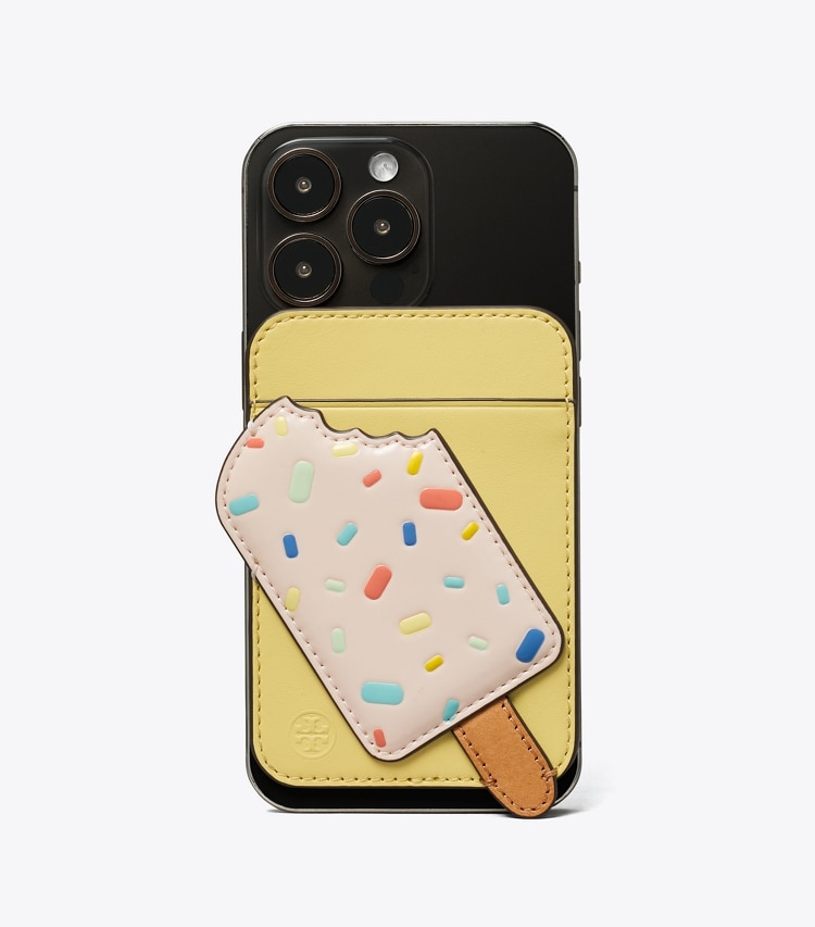 Tory Burch designer tech accessories Popsicle Card Pocket in Vintage Lemon phone