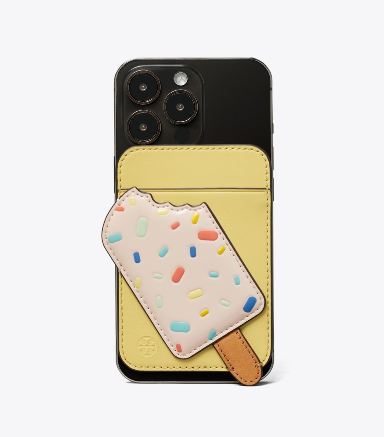Tory Burch designer tech accessories Popsicle Card Pocket in Vintage Lemon phone