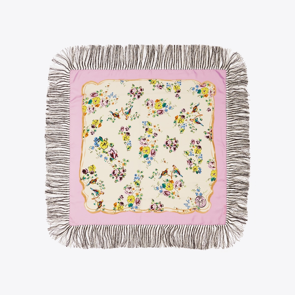 Porcelain Floral Silk Square Scarf: Women's Designer Scarves