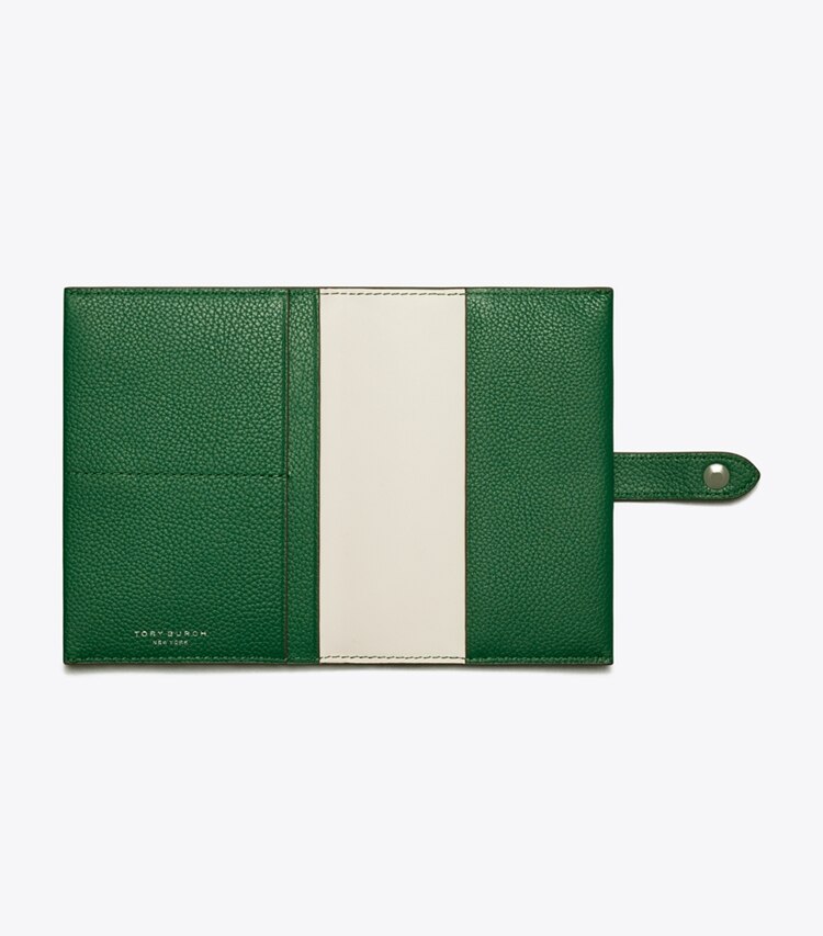 Tory Burch designer accessori da viaggio Porta passaporto in Dark Kale superiore