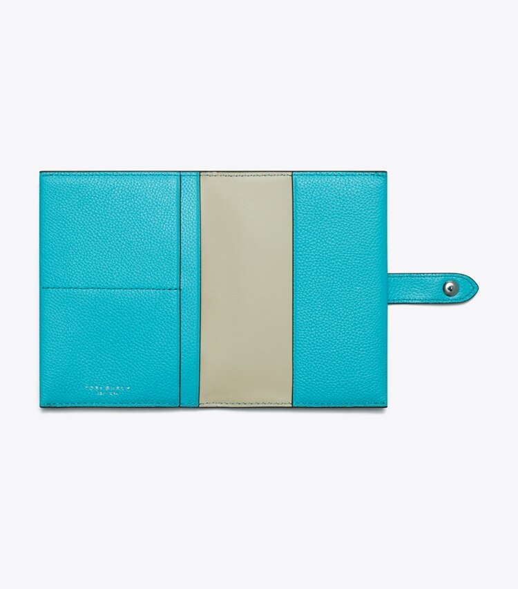 Tory Burch designer accessori da viaggio Porta passaporto in Soft Turquoise superiore