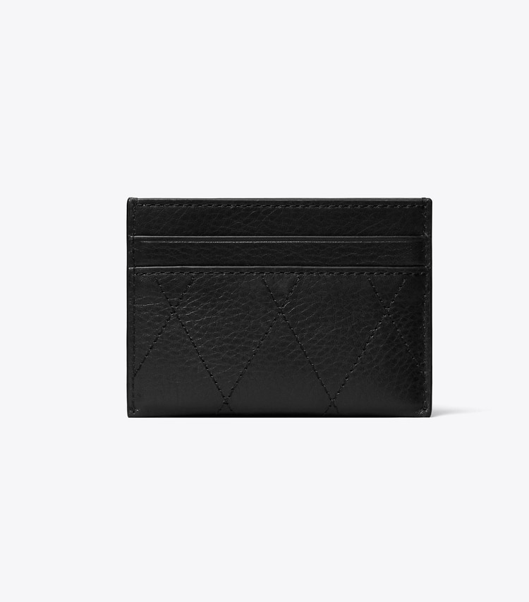 Tory Burch designer portacarte Portacarte Charlie matelassé in Black indietro