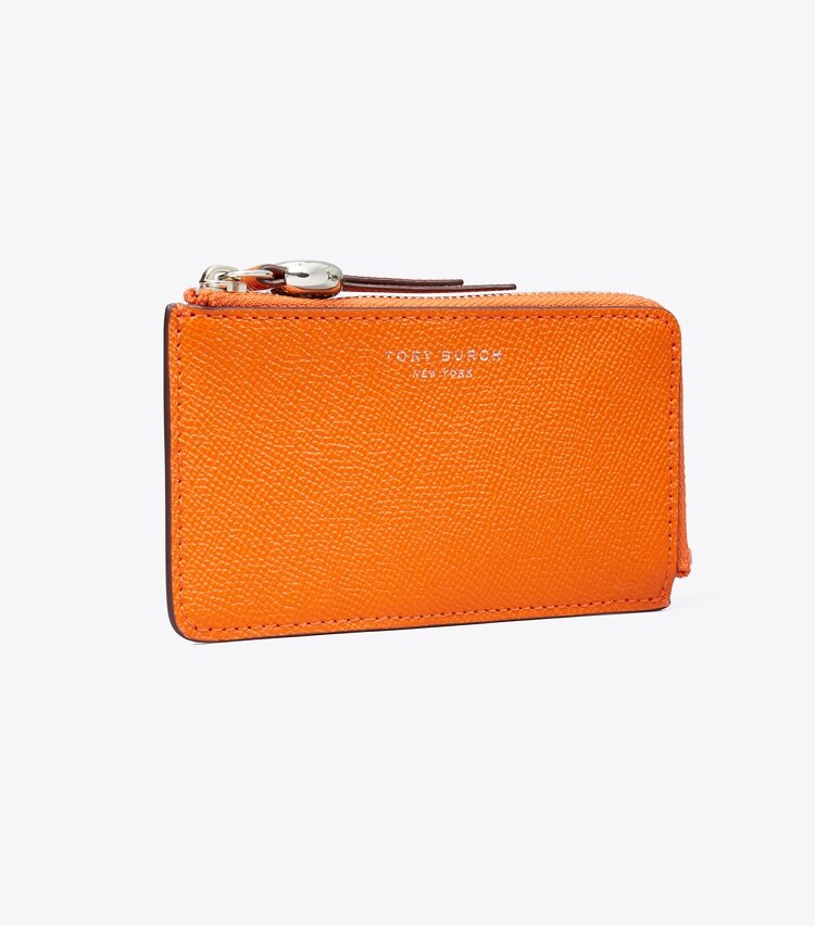 Tory Burch designer portacarte Portacarte con zip Romy in Orange angle