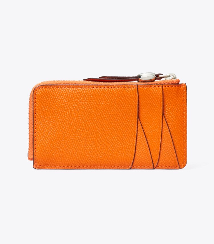 Tory Burch designer portacarte Portacarte con zip Romy in Orange indietro