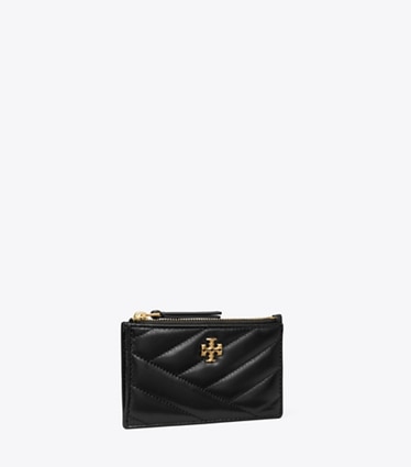 Tory Burch designer portacarte Portacarte Kira chevron con zip in Black angle