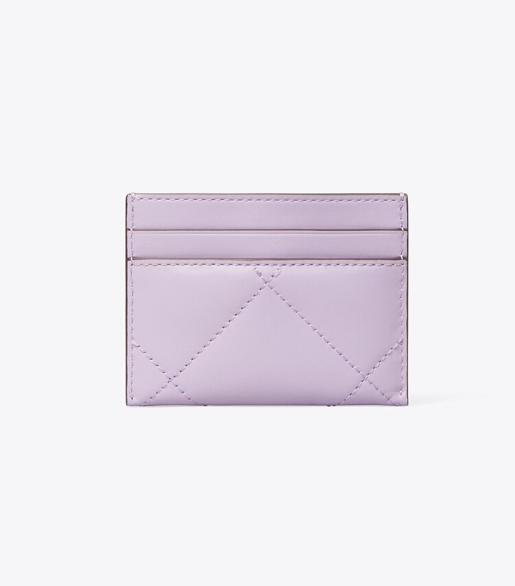 Tory Burch designer portacarte Portacarte Kira Clover con trapuntatura a diamante in Purple Heather indietro