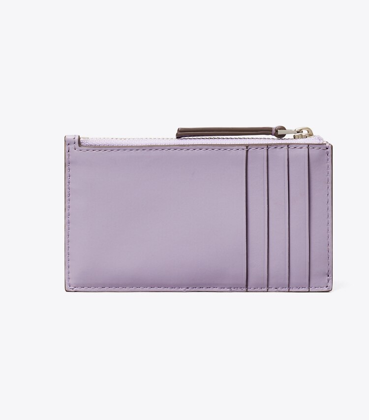 Tory Burch designer portacarte Portacarte Kira con trapuntatura a diamante e zip in Lavender indietro