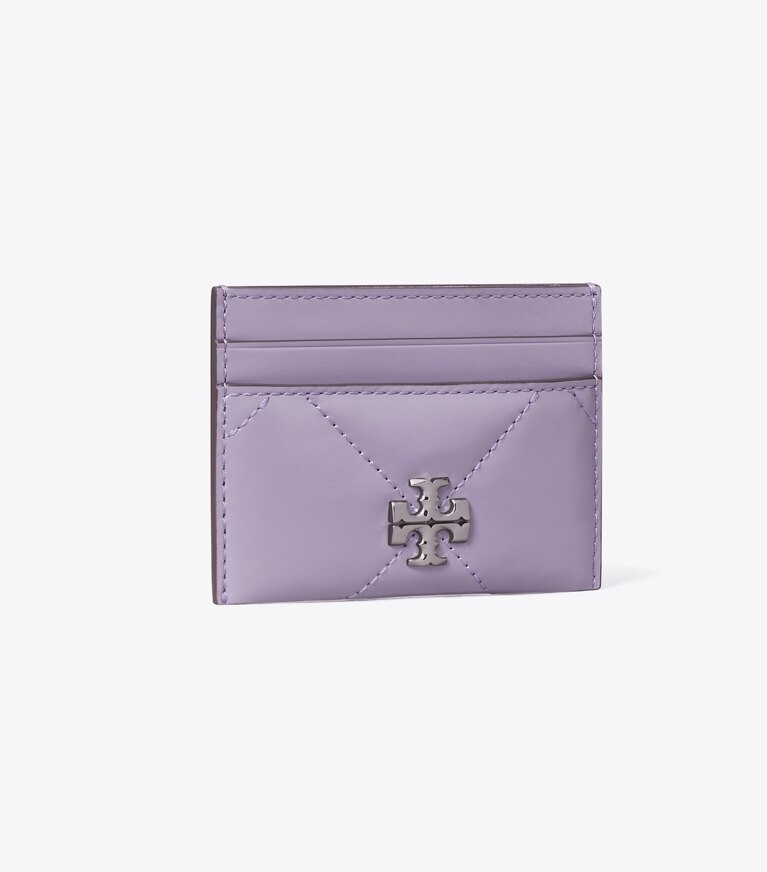 Tory Burch designer portacarte Portacarte Kira con trapuntatura a trapezio chevron in Lavender angle