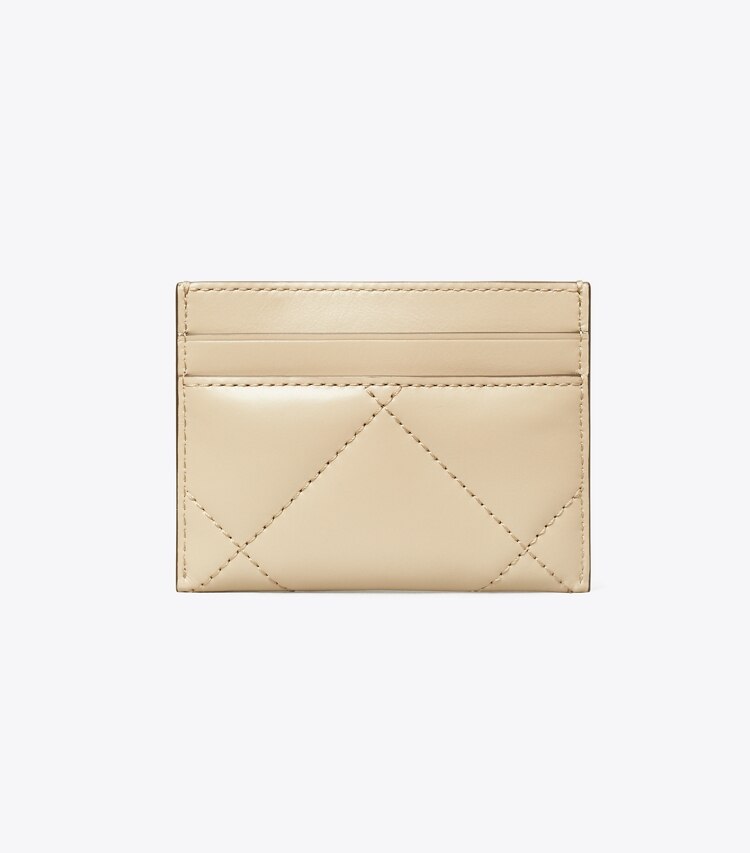 Tory Burch designer portacarte Portacarte Kira con trapuntatura a trapezio chevron in Light Stone indietro