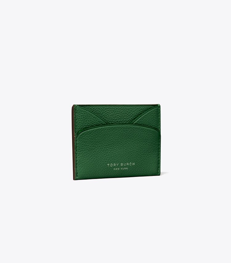 Tory Burch designer portacarte Portacarte piatto Romy in Dark Kale angle