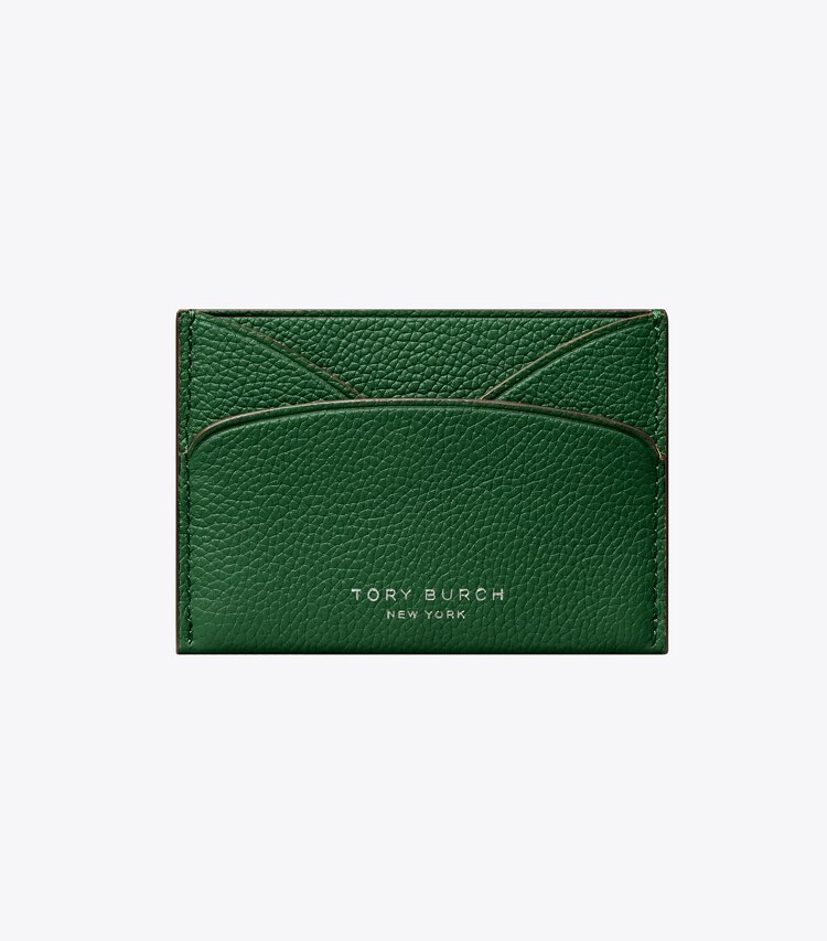 Tory Burch designer portacarte Portacarte piatto Romy in Dark Kale front