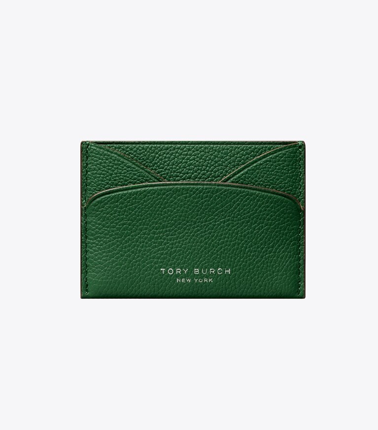 Tory Burch designer portacarte Portacarte piatto Romy in Dark Kale front