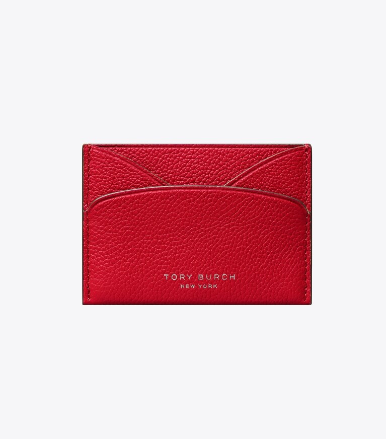 Tory Burch designer portacarte Portacarte piatto Romy in Tory Red front