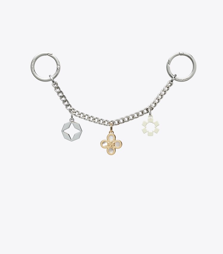 Tory Burch designer ciondoli per borse e portachiavi Portachiavi con pendenti in Silver front