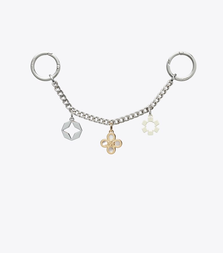 Tory Burch designer ciondoli per borse e portachiavi Portachiavi con pendenti in Silver front