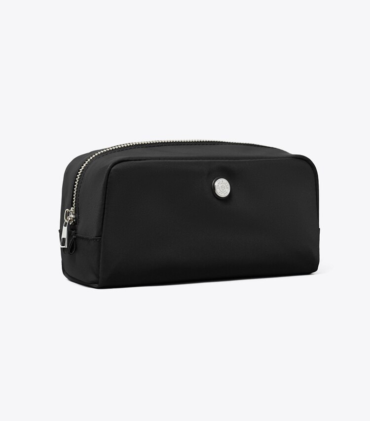 Tory Burch diseñador bolsas para cosméticos Portacosméticos mediano Twist en Black ángulo
