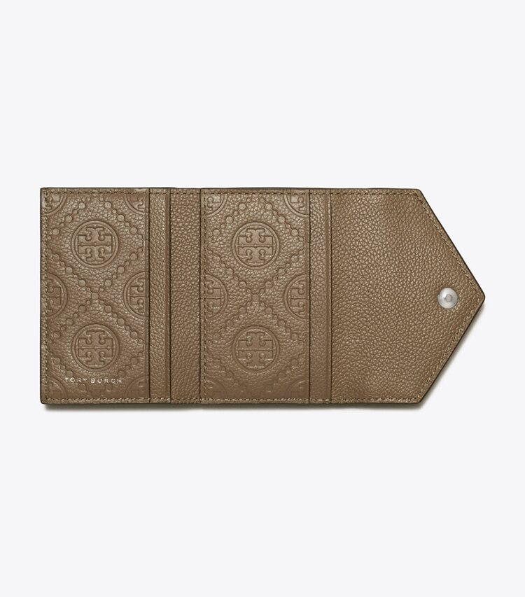 Tory Burch designer portafogli Portafoglio a busta piccolo martellato in Wild Mushroom superiore