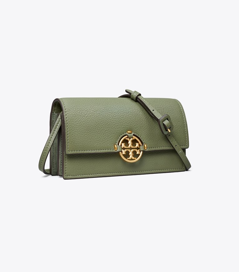 Tory Burch designer mini bags Portafoglio a tracolla Miller in PALM LEAF angle