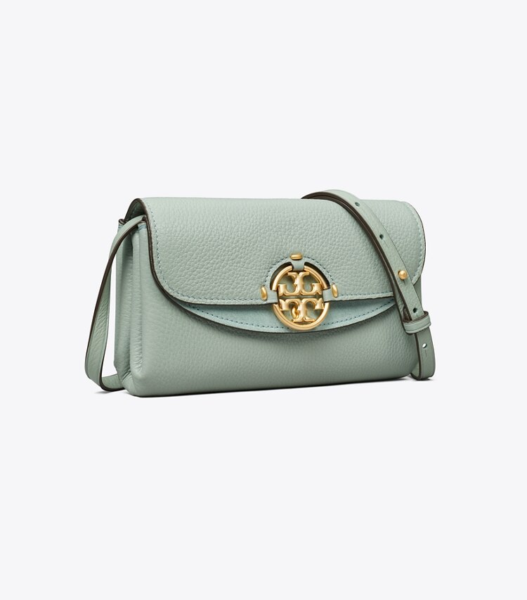 Tory Burch designer mini bags Portafoglio a tracolla Miller in Blue Celadon angle