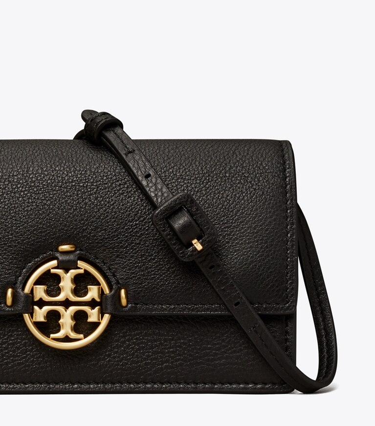 Tory Burch designer mini bags Portafoglio a tracolla Miller in Black angle