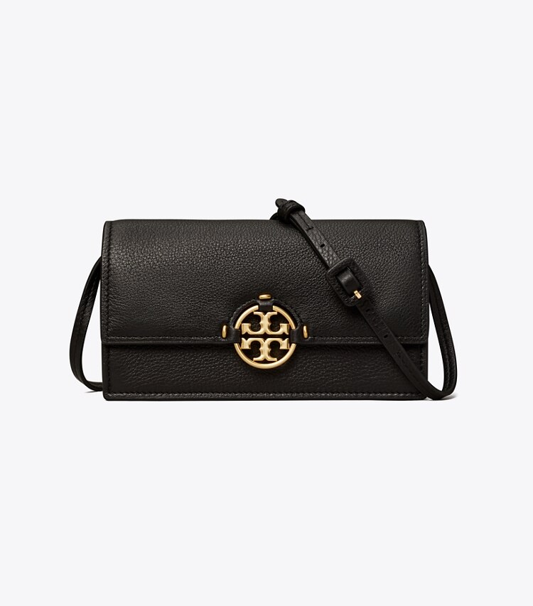 Tory Burch designer mini bags Portafoglio a tracolla Miller in Black front