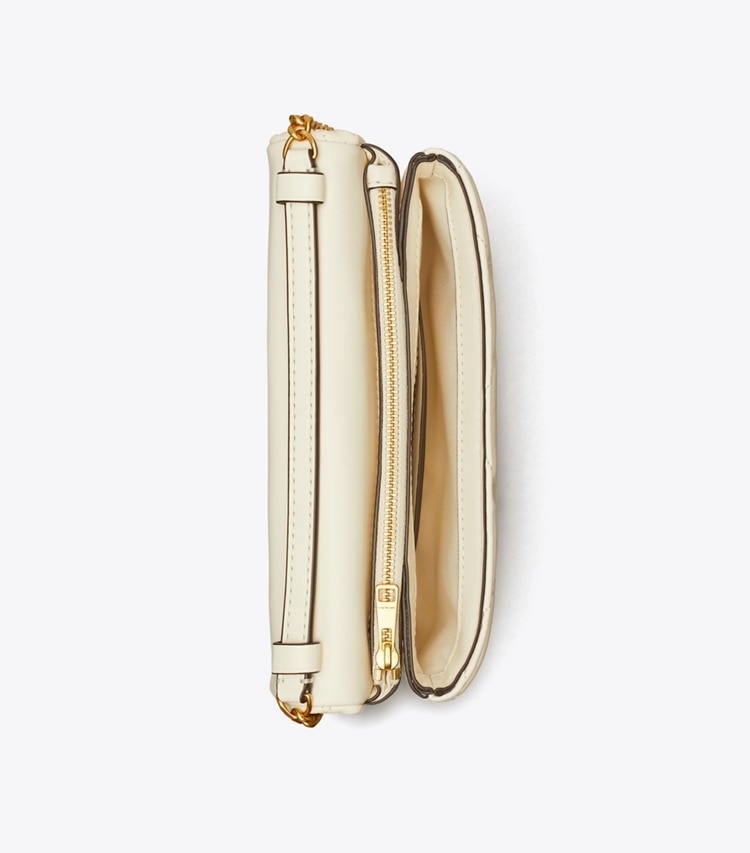 Tory Burch designer mini bags Portafoglio con catena Kira con trapuntatura a diamante in Warm White superiore