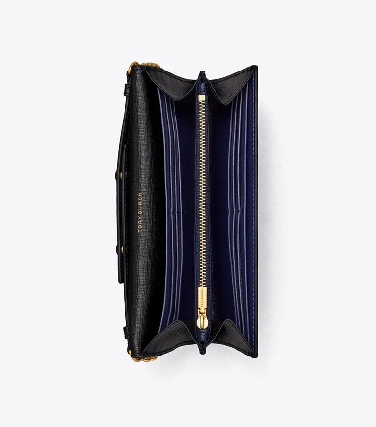 Tory Burch designer mini bags Portafoglio con catena Robinson in Black angle