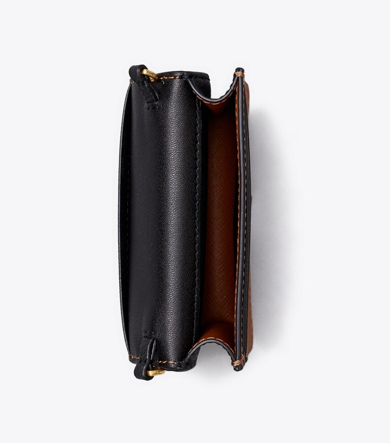 Tory Burch designer portafogli Portafoglio con catena Walker Nano in Black angle