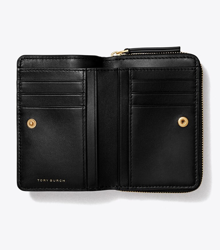 Tory Burch designer portafogli Portafoglio doppio Fleming morbido in Black angle
