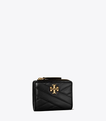 Tory Burch designer portafogli Portafoglio doppio Kira in chevron in Black angle