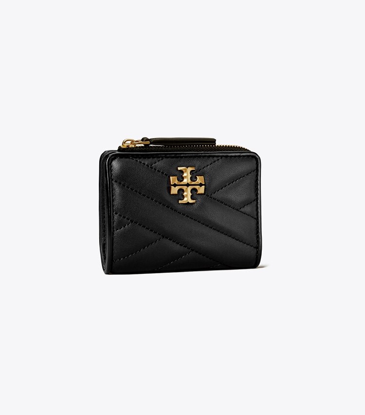 Tory Burch designer portafogli Portafoglio doppio Kira in chevron in Black angle