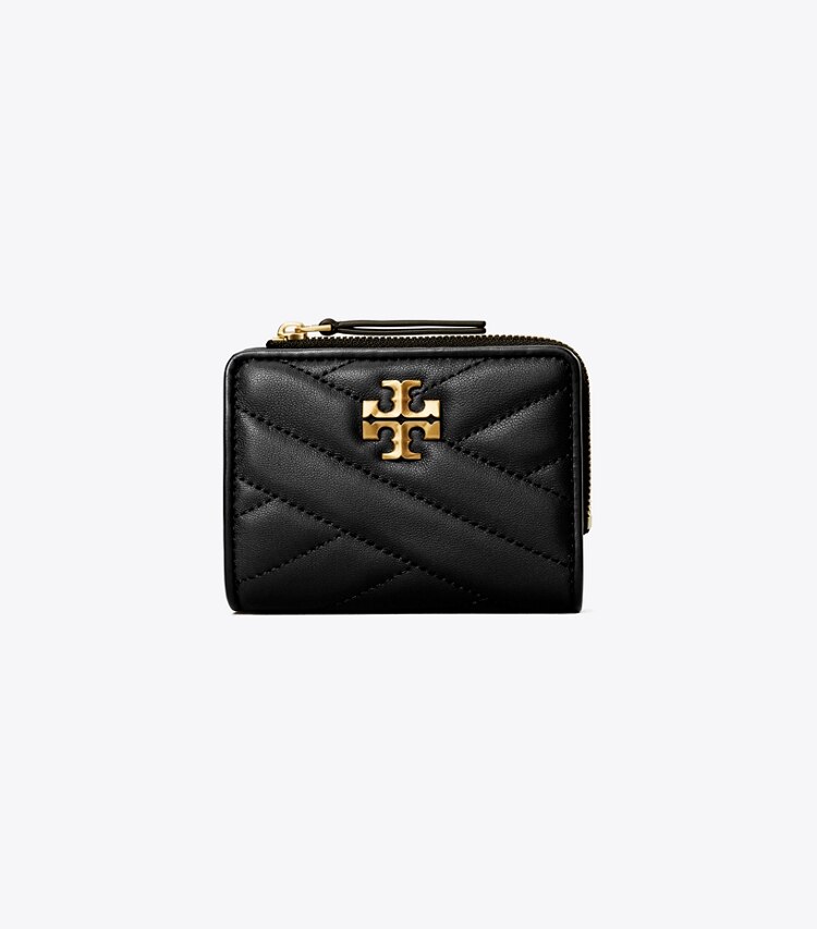 Tory Burch designer portafogli Portafoglio doppio Kira in chevron in Black front