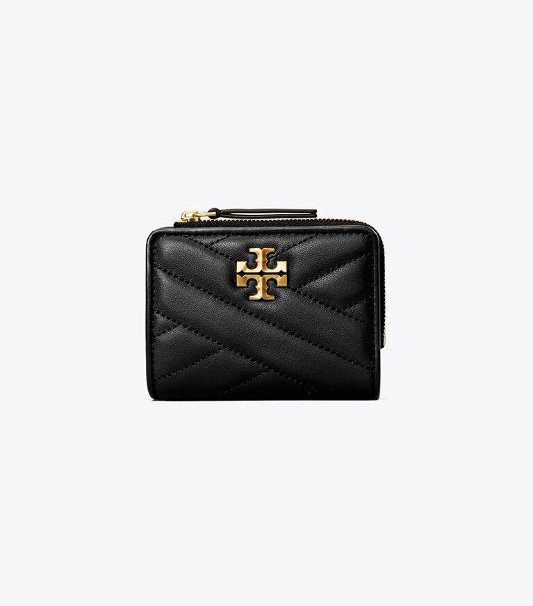 Tory Burch designer portafogli Portafoglio doppio Kira in chevron in Black angle