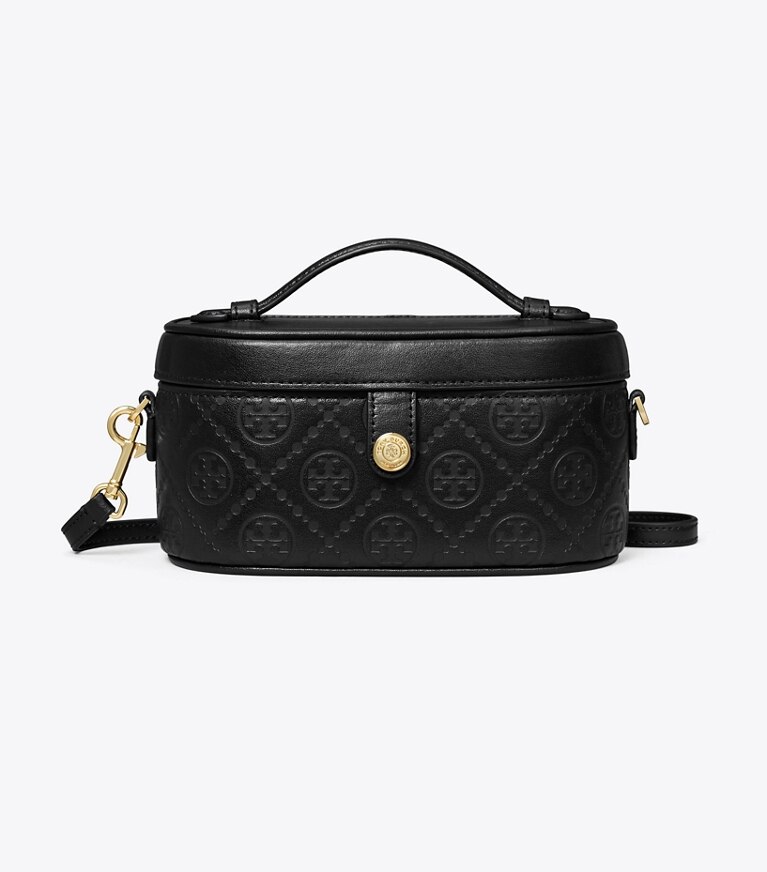 Tory Burch designer mini bags Portagioie in pelle T Monogram in Black angle