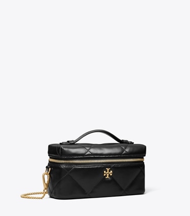 Tory Burch designer mini bags Portagioie Kira East-West con trapuntatura a diamante in Black angle