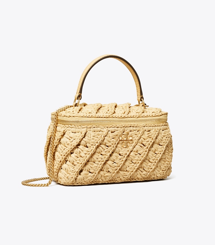 Tory Burch designer mini bags Portagioie Kira in crochet in Natural angle