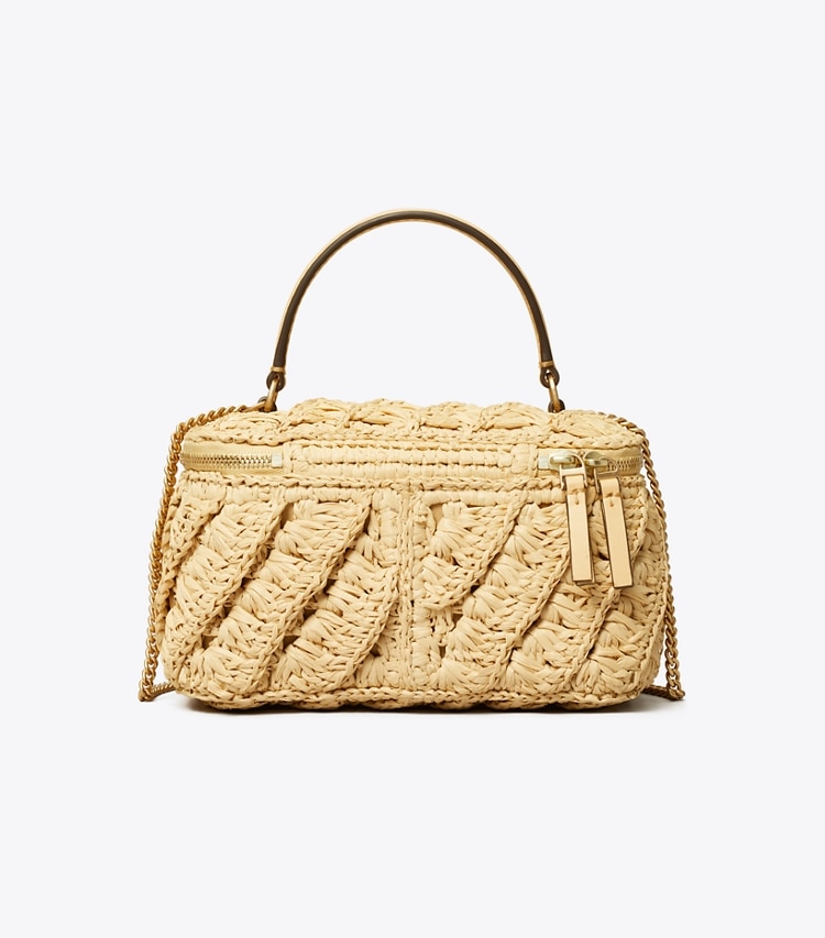 Tory Burch designer mini bags Portagioie Kira in crochet in Natural indietro