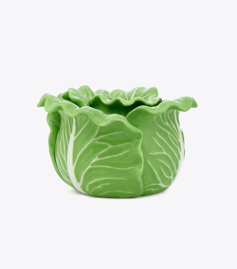 Tory Burch designer vaisselle Porte-bougie collection Lettuce, lot de 2 dans Green de face