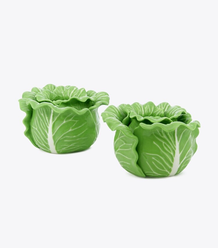 Tory Burch designer vaisselle Porte-bougie collection Lettuce, lot de 2 dans Green groupe